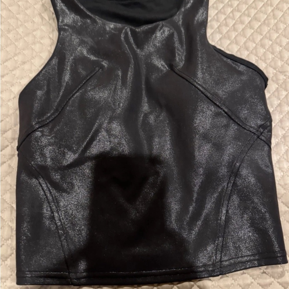 Lululemon Athletica Black Fitted Crop Tank Top